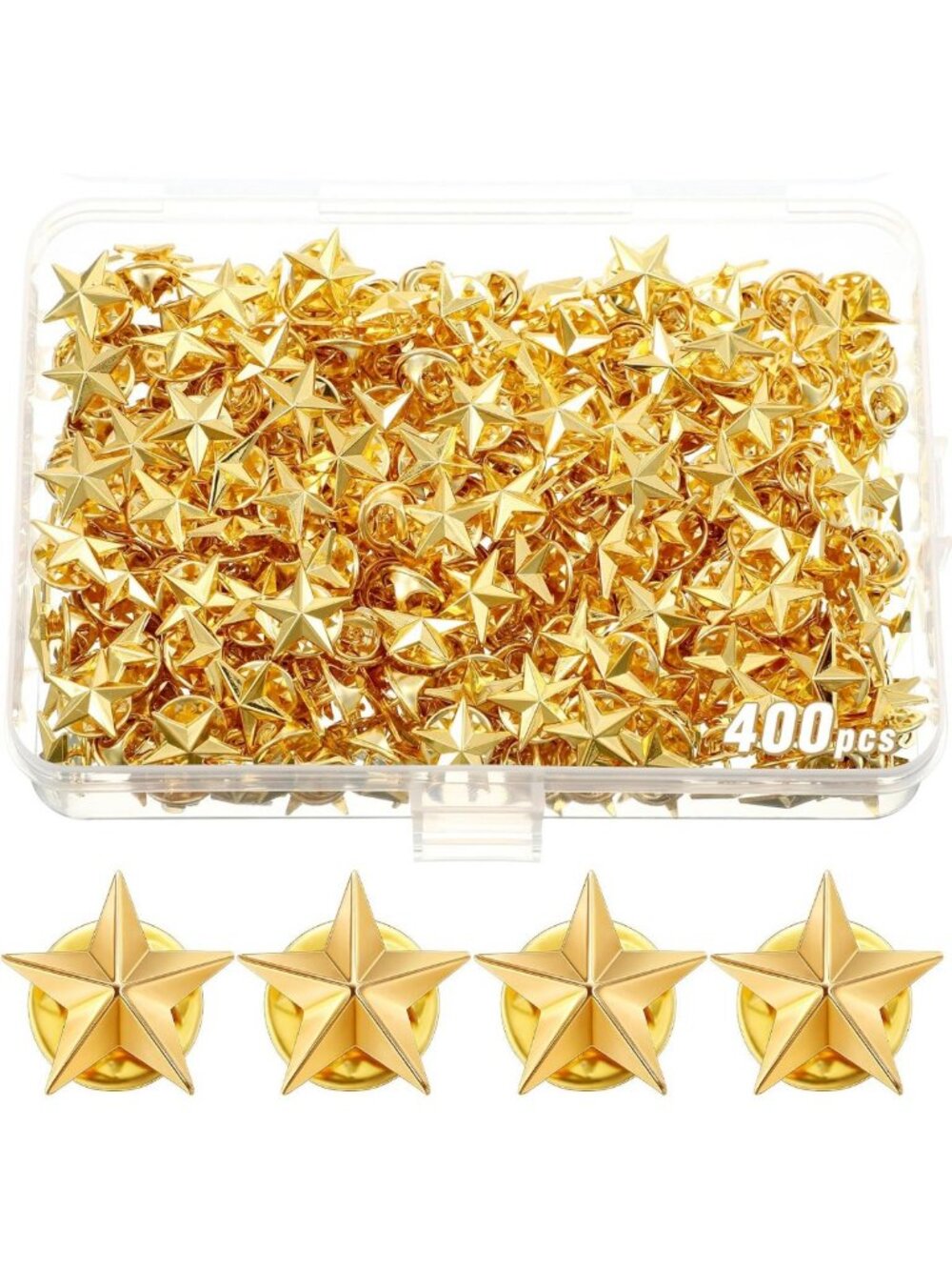 400 Pcs Star Badge Lapel Pins - Perfect for Veterans Day, 4th of July & Memorial